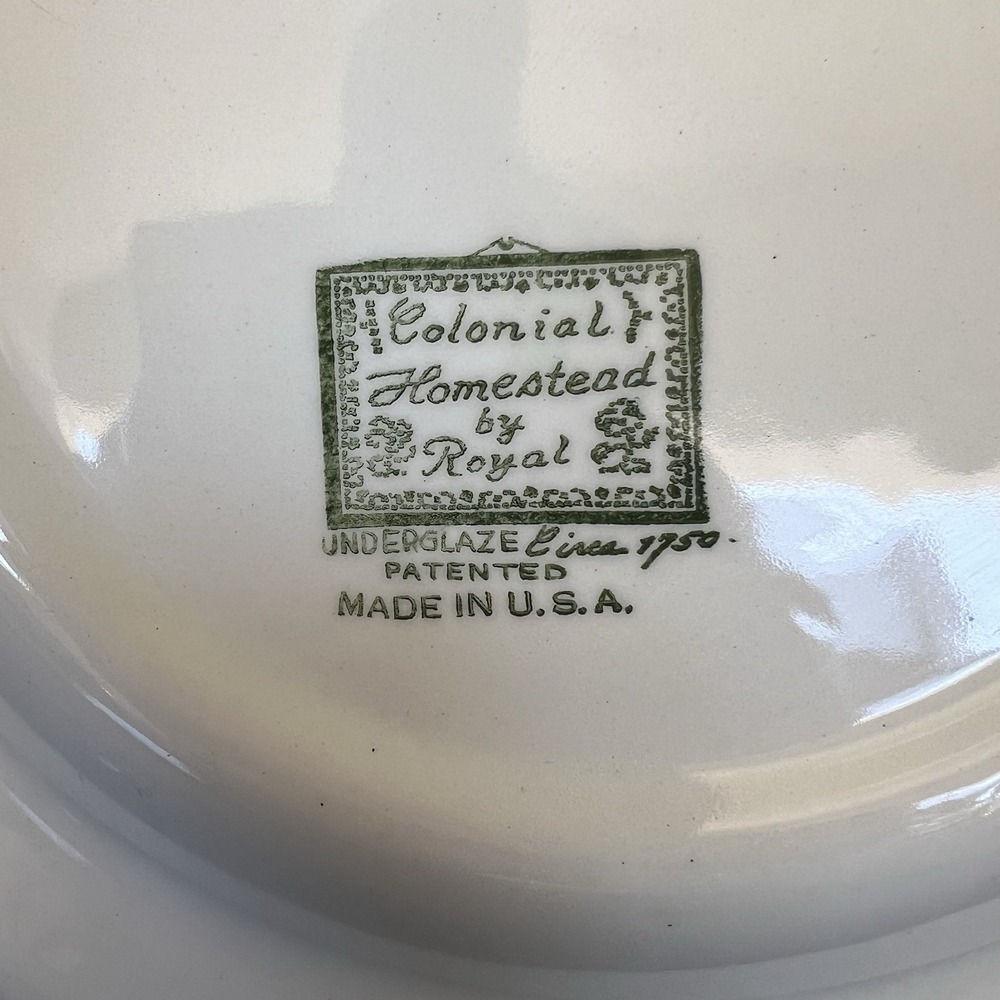 Colonial Homestead by Royal China 10" Dinner Plates Fireplace Lot Of 4 Vintage - Picture 4 of 7